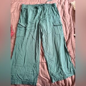 torrid Teal Wide-Leg Cargo Track Pants